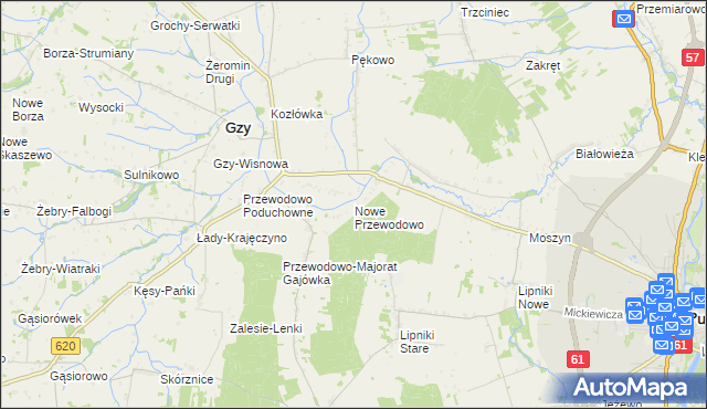 mapa Nowe Przewodowo, Nowe Przewodowo na mapie Targeo