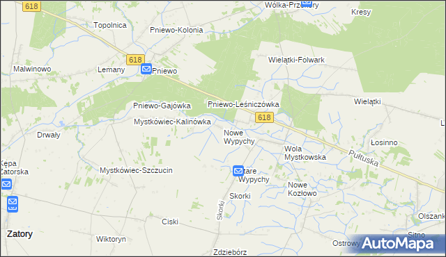 mapa Nowe Wypychy, Nowe Wypychy na mapie Targeo
