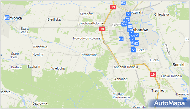 mapa Nowodwór-Piaski, Nowodwór-Piaski na mapie Targeo