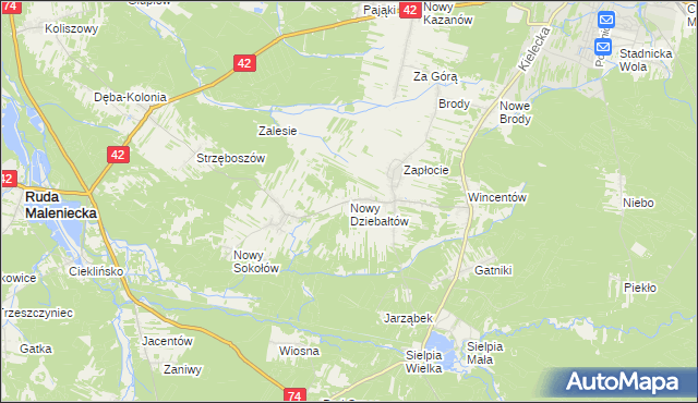 mapa Nowy Dziebałtów, Nowy Dziebałtów na mapie Targeo