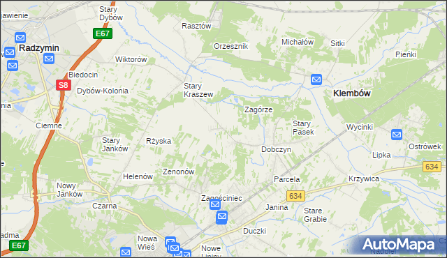 mapa Nowy Kraszew, Nowy Kraszew na mapie Targeo