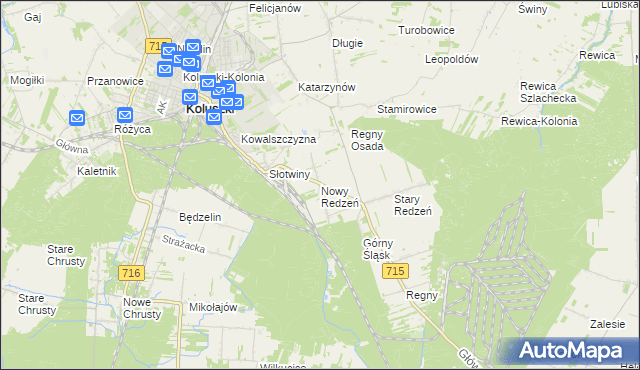 mapa Nowy Redzeń, Nowy Redzeń na mapie Targeo