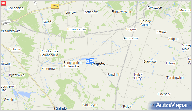 mapa Nowy Regnów, Nowy Regnów na mapie Targeo