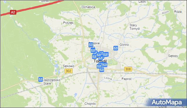 mapa Nowy Tomyśl, Nowy Tomyśl na mapie Targeo