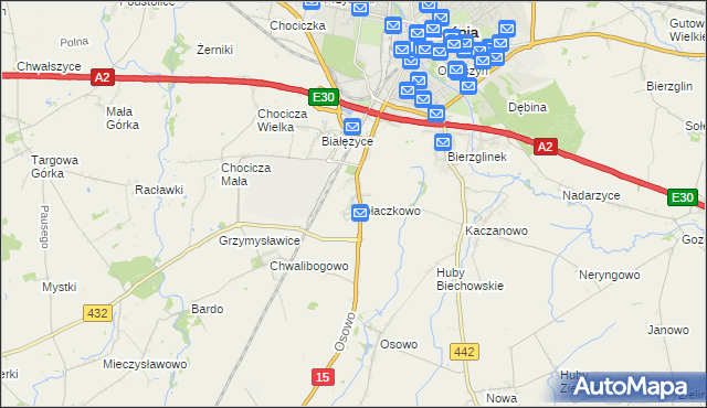 mapa Obłaczkowo, Obłaczkowo na mapie Targeo