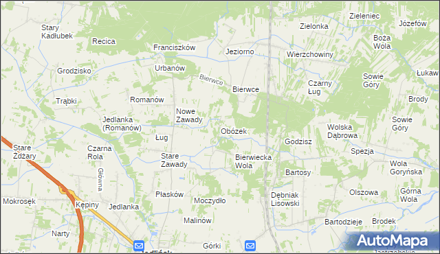 mapa Obózek, Obózek na mapie Targeo