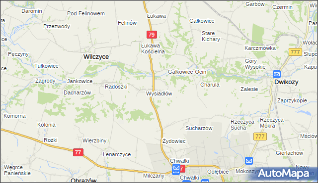 mapa Ocinek, Ocinek na mapie Targeo