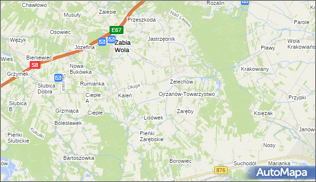 mapa Ojrzanów-Towarzystwo, Ojrzanów-Towarzystwo na mapie Targeo
