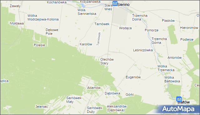 mapa Olechów Stary, Olechów Stary na mapie Targeo