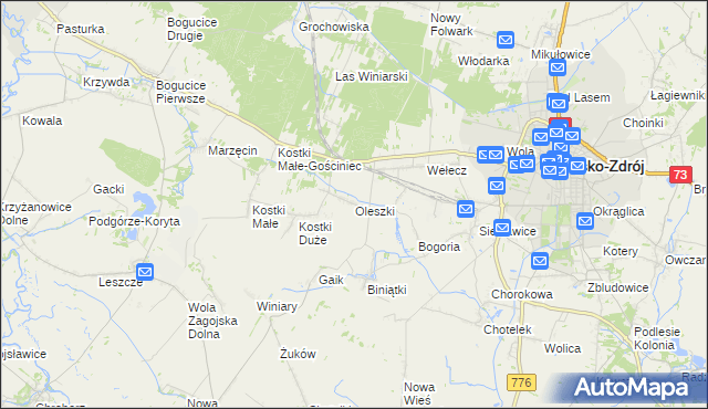 mapa Oleszki, Oleszki na mapie Targeo