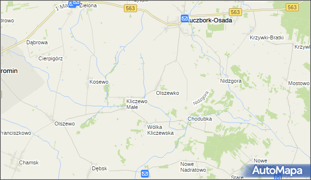 mapa Olszewko gmina Kuczbork-Osada, Olszewko gmina Kuczbork-Osada na mapie Targeo
