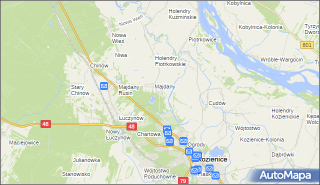mapa Opatkowice gmina Kozienice, Opatkowice gmina Kozienice na mapie Targeo