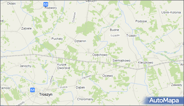 mapa Opęchowo, Opęchowo na mapie Targeo