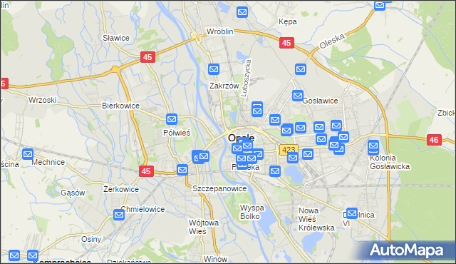 mapa Opola, Opole na mapie Targeo