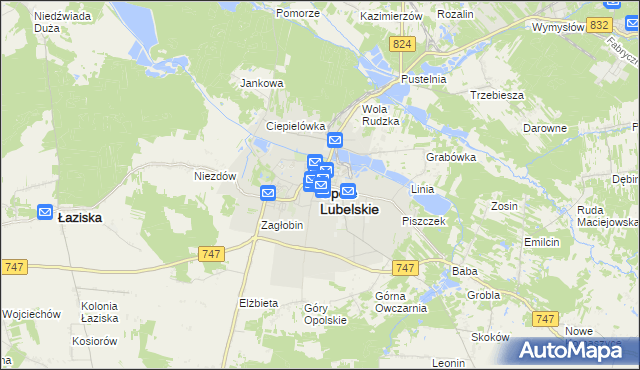 mapa Opole Lubelskie, Opole Lubelskie na mapie Targeo