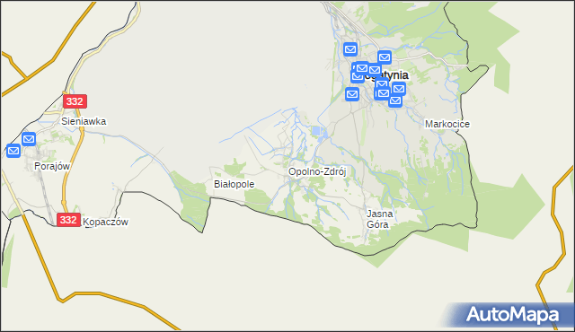 mapa Opolno-Zdrój, Opolno-Zdrój na mapie Targeo