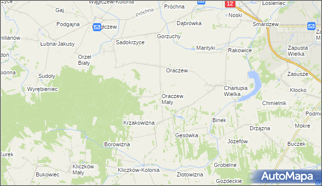 mapa Oraczew Mały, Oraczew Mały na mapie Targeo