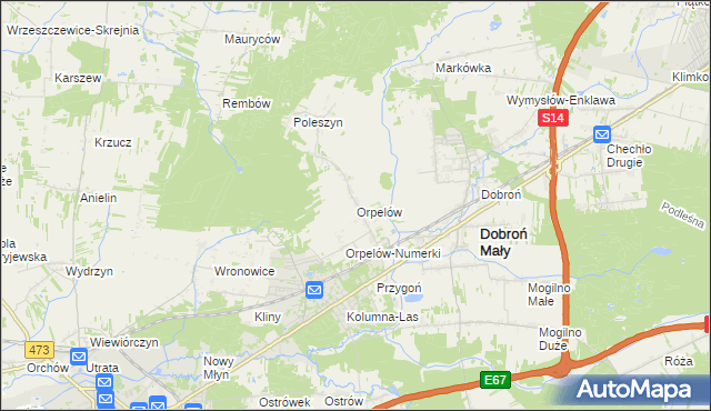 mapa Orpelów, Orpelów na mapie Targeo