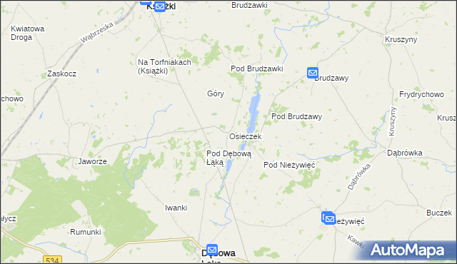 mapa Osieczek gmina Książki, Osieczek gmina Książki na mapie Targeo