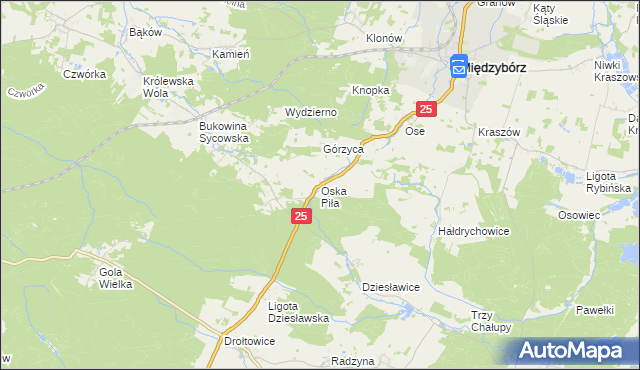 mapa Oska Piła, Oska Piła na mapie Targeo