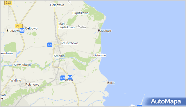 mapa Osłonino, Osłonino na mapie Targeo