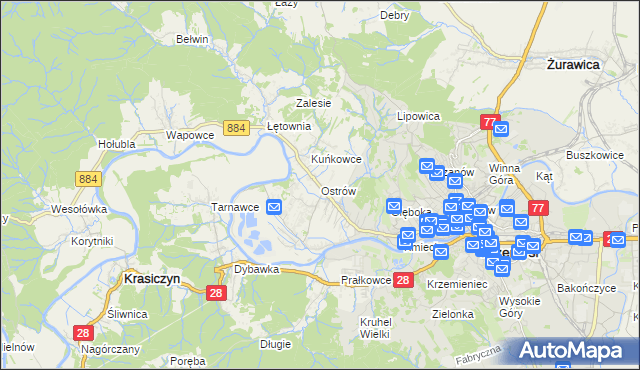 mapa Ostrów gmina Przemyśl, Ostrów gmina Przemyśl na mapie Targeo