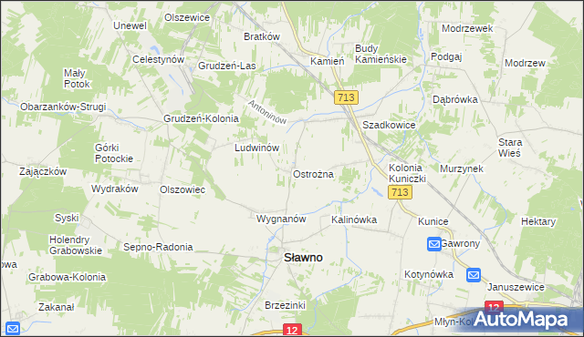 mapa Ostrożna, Ostrożna na mapie Targeo