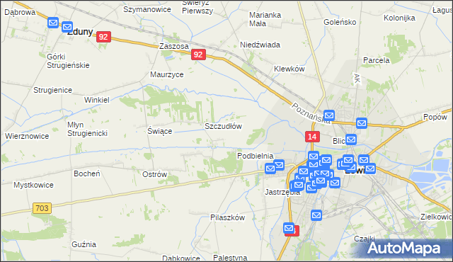 mapa Otolice, Otolice na mapie Targeo