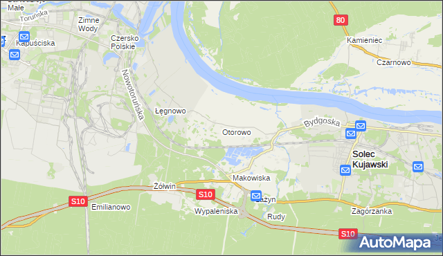 mapa Otorowo gmina Solec Kujawski, Otorowo gmina Solec Kujawski na mapie Targeo