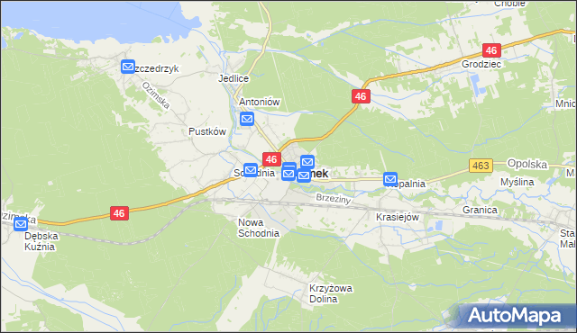 mapa Ozimek, Ozimek na mapie Targeo
