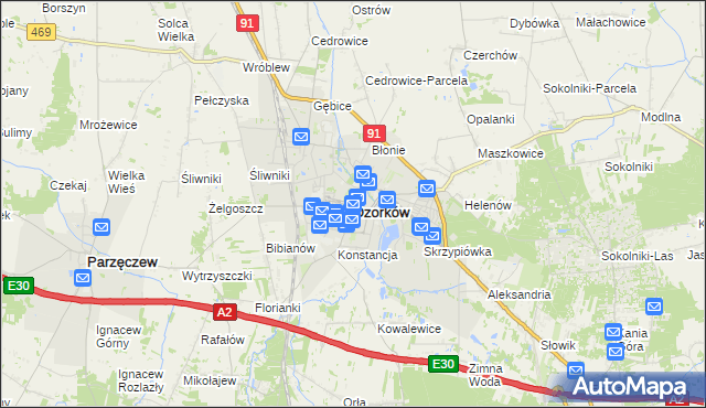 mapa Ozorków, Ozorków na mapie Targeo