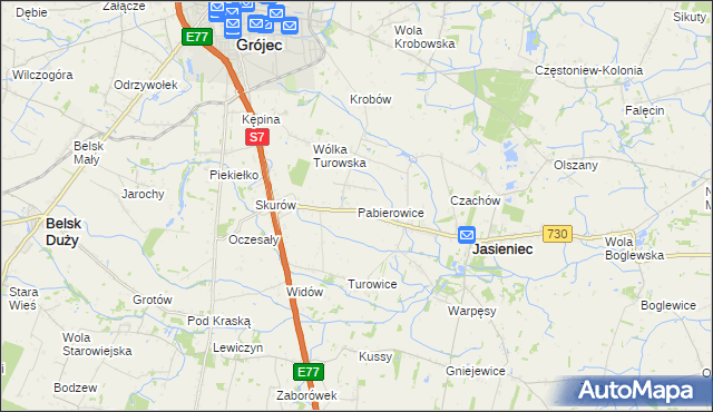 mapa Pabierowice, Pabierowice na mapie Targeo