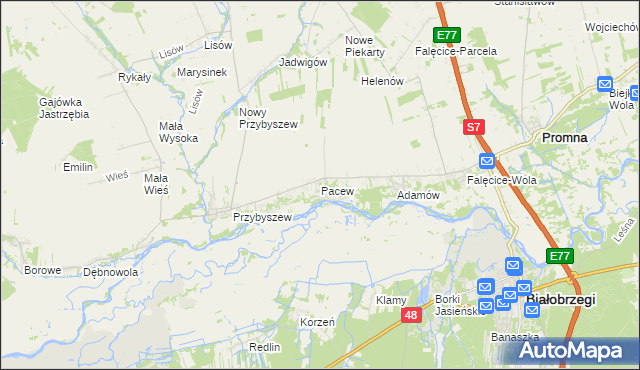 mapa Pacew, Pacew na mapie Targeo