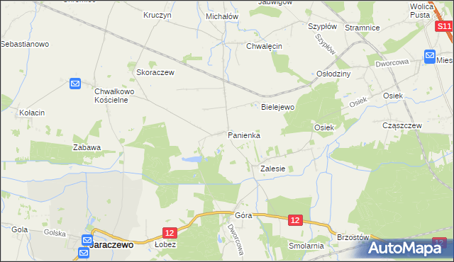 mapa Panienka, Panienka na mapie Targeo