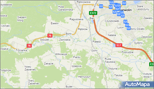 mapa Parcele-Rębków, Parcele-Rębków na mapie Targeo