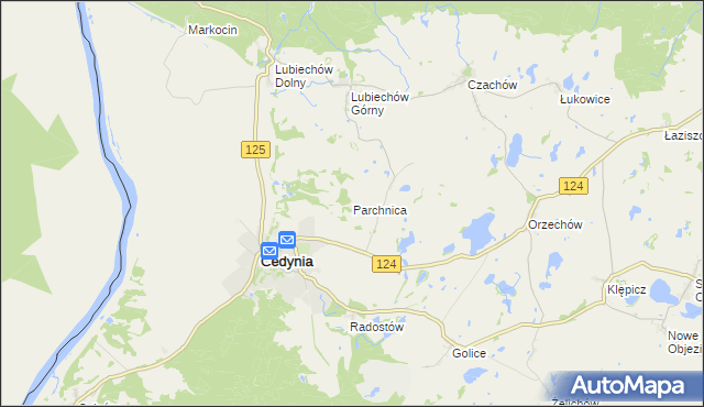 mapa Parchnica, Parchnica na mapie Targeo