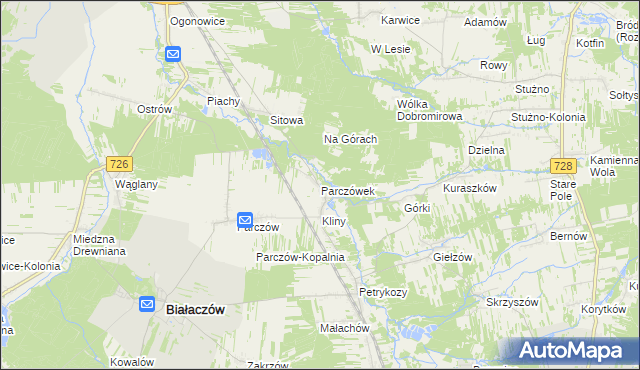 mapa Parczówek, Parczówek na mapie Targeo