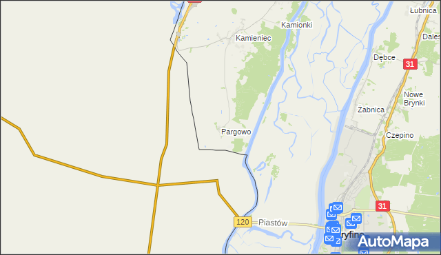 mapa Pargowo, Pargowo na mapie Targeo