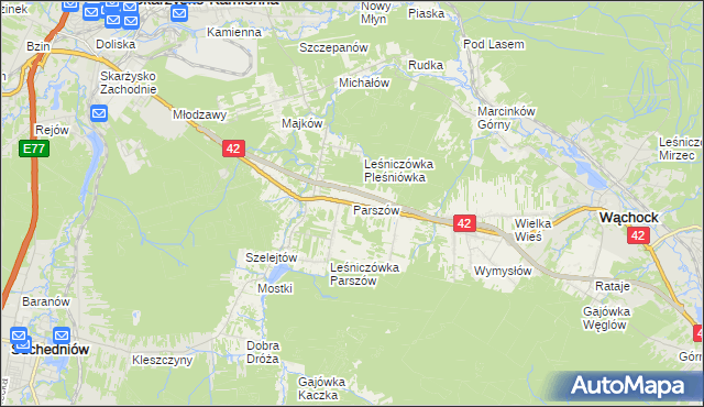 mapa Parszów, Parszów na mapie Targeo