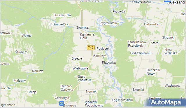 mapa Paskrzyn, Paskrzyn na mapie Targeo