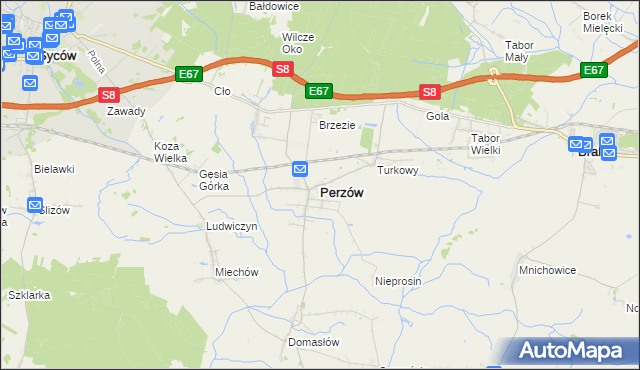 mapa Perzów, Perzów na mapie Targeo
