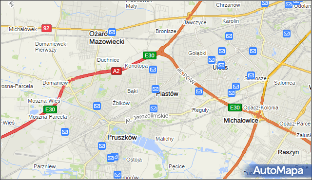 mapa Piastów powiat pruszkowski, Piastów powiat pruszkowski na mapie Targeo