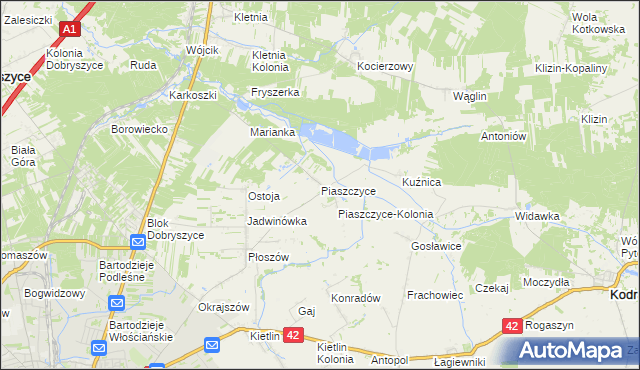 mapa Piaszczyce, Piaszczyce na mapie Targeo