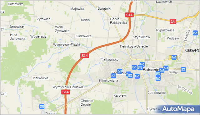 mapa Piątkowisko, Piątkowisko na mapie Targeo