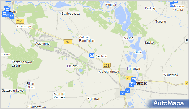 mapa Piechcin, Piechcin na mapie Targeo