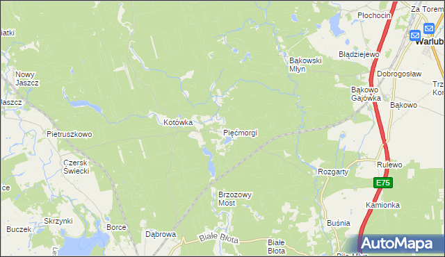 mapa Pięćmorgi, Pięćmorgi na mapie Targeo