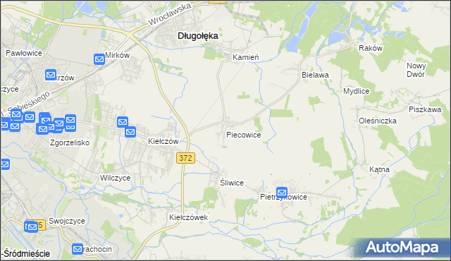 mapa Piecowice, Piecowice na mapie Targeo