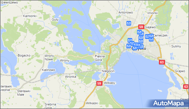 mapa Piękna Góra, Piękna Góra na mapie Targeo