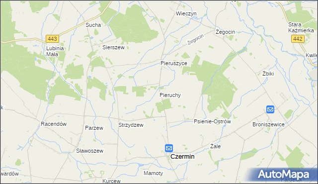 mapa Pieruchy, Pieruchy na mapie Targeo