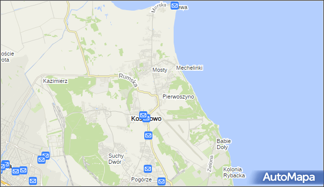 mapa Pierwoszyno, Pierwoszyno na mapie Targeo